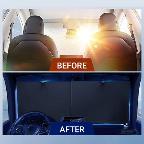 2Pcs Car Windshield Sun Shade Retractable Adjustable Truck Vans Front Window Sunshades Blocks Rays and Heat Sunshade for Vans