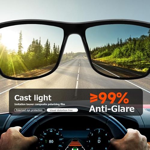 Square Polarized Sports Sunglasses for Men Women Cycling Driving Fishing UV400 Lens Protection