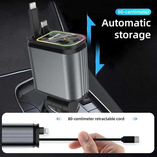 Starry Sky 4 in 1 Car Charger, Starry Sky Projector, Retractable Car Charger, USB C Quick Charger, Car Accessories