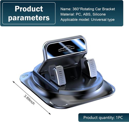 Car Phone Holder Super Stable Car Phone Mount: 360° Rotation + Non-Trace Silicone Base – Anti-Shake Holder