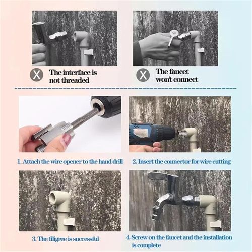 Steel PVC Pipe Tap 1-2    3-4 Water Pipe Internal Thread Opener Hand Tools for Electric Drill Compatible Pipe Threader