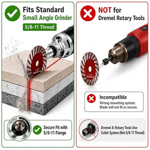 1.57 Mini Diamond Saw Blade Set - Precision Cutting Discs for Stone, Granite, Marble & Tile, Multi-Purpose Diamond Blades for Angle Grinder, Professional Cutting Tool Kit (Red-3 pcs)