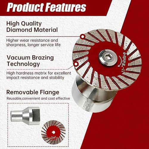 1.57 Mini Diamond Saw Blade Set - Precision Cutting Discs for Stone, Granite, Marble & Tile, Multi-Purpose Diamond Blades for Angle Grinder, Professional Cutting Tool Kit (Red-3 pcs)