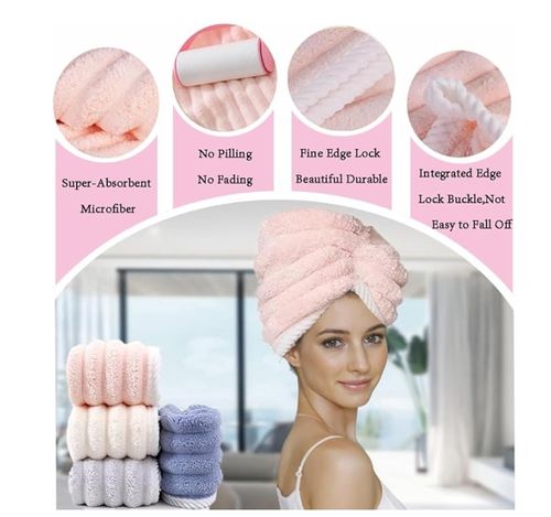 Hair Drying Cap Dry Hair Cap for Women, Thickened and Super Absorbent Headscarf for Wiping Hair Quick-Dry(H)