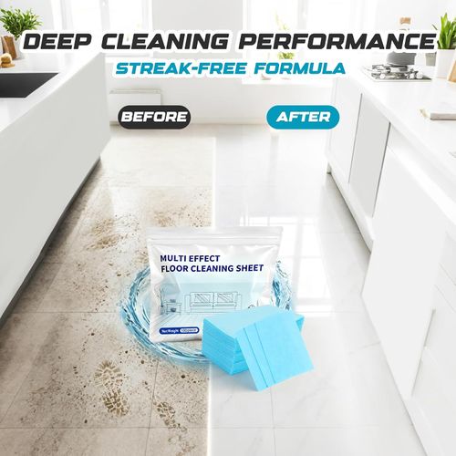 Multi-purpose floor cleaning sheets, multi-effect floor cleaner, suitable for various floor types including hardwood, tile, and laminate (100-count, blue)