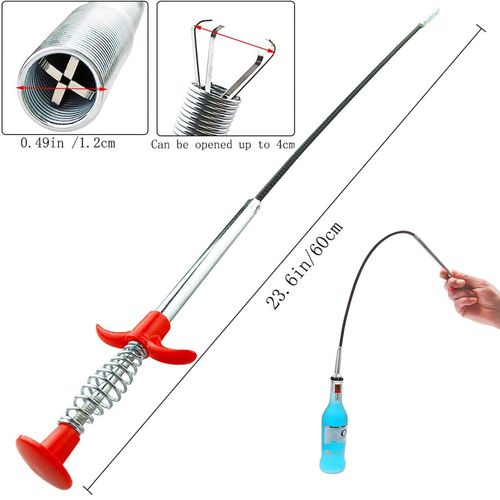 Drain Snake, Drain Clog Remover - Gutter Cleaning Tools Drain Cleaner for Toilet Sewer Shower Kitchen Bathroom Tub Clogged Drains Opener Cleaning Tool, Flexible Grabber Claw Pick Up Reacher (30 inch)