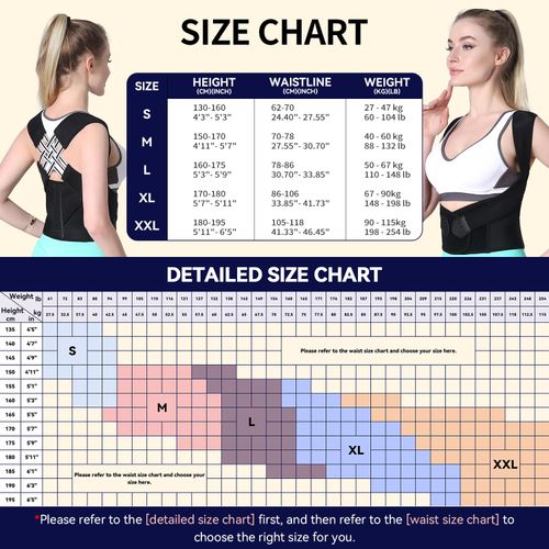 Corrector for Women and Men,Adjustable Shoulder Straightener,Back Support Brace,Upper Spine scoliosis, hunchback Black Large