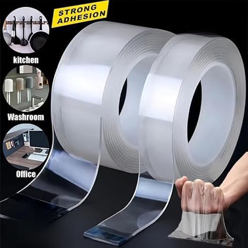 Multipurpose Clear Nano Gel Tape, Removable No Trace Acrylic Double Sided Tape 3cm x 2m 2mm