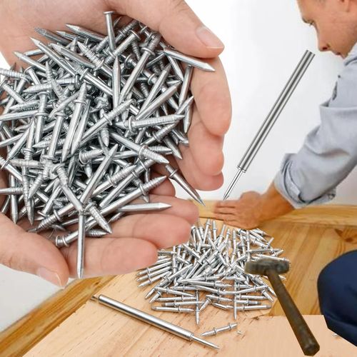 100 pieces or 50 piecesUpgraded Double Headed Invisible Nails with 1 Installation Tools