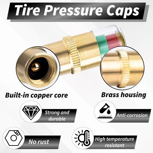 4 PCS Tire Pressure Caps, Tire Pressure Monitor Valve Stem Caps