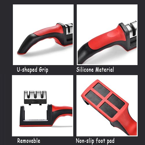 Knife Sharpener 3-Stage - Household Handheld Quick Knife Sharpener, Multi-Functional Three-Stage Knife Sharpening Tool