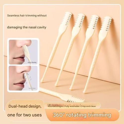 2-in-1 Nasal Hair Cutter for Women,2pcs Double Sided Nasal Hair Cutter,Nostril Hair Remover Tool, 360° Rotating Nose Hair Trimmer with Ear Digger for Men and Women Manual Nose Hair Trimmer