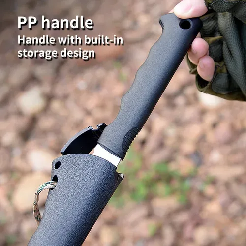 Camping Hatchet and Survival Gear – Lightweight hatchet featuring an integrated wood saw and magnesium fire starter (Black)