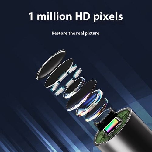 7.0mm 3 in 1 Endoscope USB Flexible Car Pipe Inspection Borescope Camera HD with 6 LED Lights Support Type-C Phone Tablet PC Device,2m