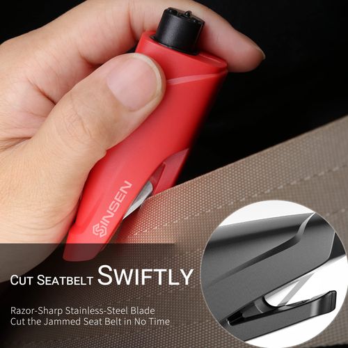 2-in-1 Window Breaker Seatbelt Cutter Keychain & Emergency Car Escape Tool（Complimentary test glass sample）