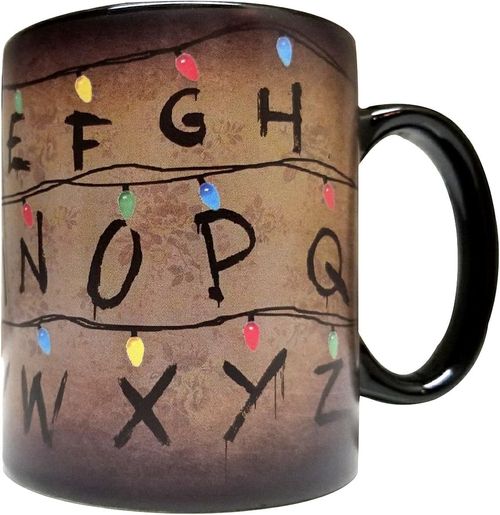 Stranger Xmas Lights 11oz Color Changing Ceramic Mug - Temperature Heat Sensitive S Things Christmas Light Cup - Giftable Foam Box Protection Included