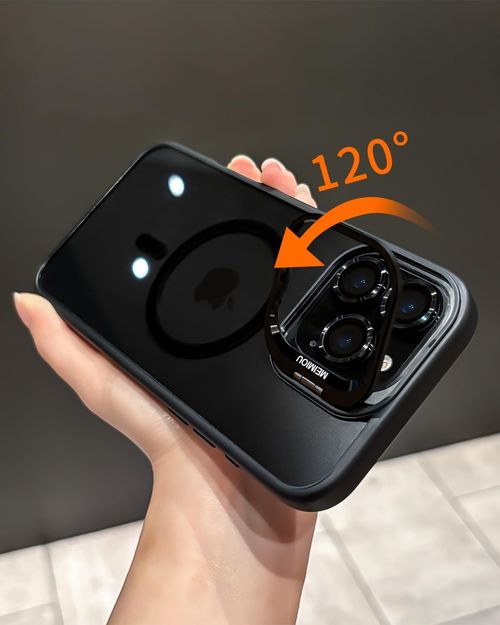 for iPhone 13 Pro Max Case with Stand Camera Protection,Lens Bracket,Compatible with MagSafe Phone Case Magnetic,Military-Grade Protective Case,Clear,Resists Yellowing and Scratches,Black