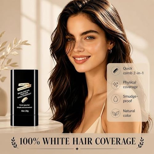 2-in-1 Hair Dye Comb Stick | Instant Dyeing, Grey Hair Concealer, Waterproof Sweatproof, Fast Root Retouching, Safe & Easy