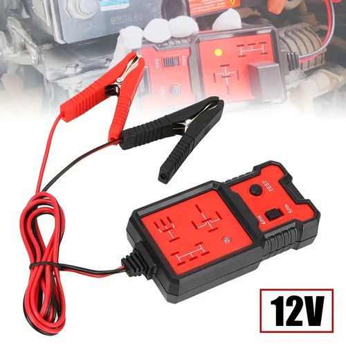 Car Relay Tester, Universal Electronic Automotive Relay Tester 12V for Auto Car Battery Checker, Car Battery Tester and Alternator with Clips