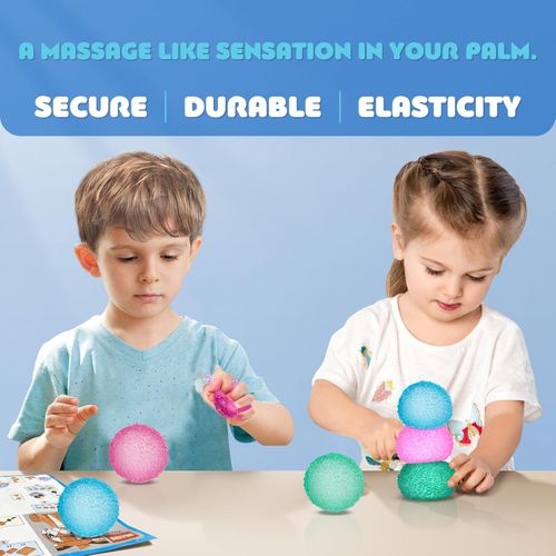 Soft and cuddly stress-relieving toy, suitable for children and adults. Extra-strong squeeze ball, sensory stimulation, relieves stress. Birthday, Easter basket stuffing and party favor. (Blue) (Pink) (Green sold out)