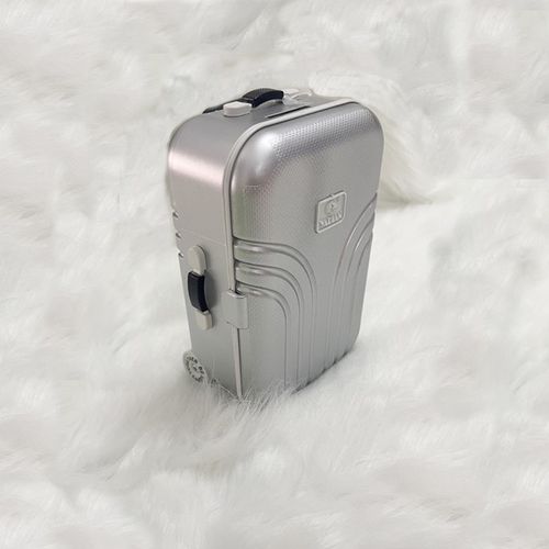 Silver Creative Suitcase Money Box: Mini Luggage Piggy Bank, Money Box, Simulation Travel Suitcase Made of ABS, Money Box Suitcase, for Children and Adults, Funny Gift
