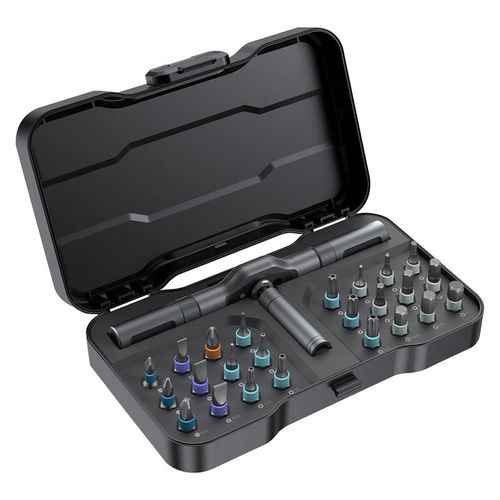 Screwdriver 24 In 1, DIY Screwdriver Set Magnetic Compact and Portable Ratchet Screwdriver with Reversible High Torque Drive Handle, Ratchet Wrench Screwdriver