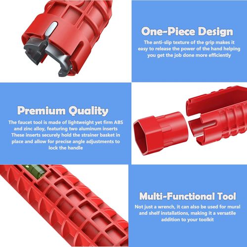 8-in-1 bathroom wrench set, suitable for and sink installation, multi-functional angle valve water heater pipe repair tool