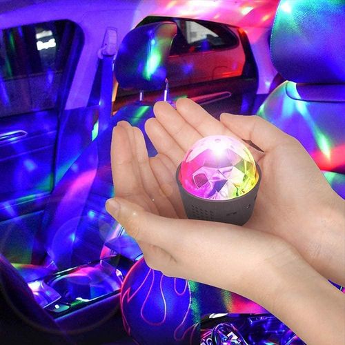 Mini Disco Ball Light, Voice Activated Multicolor Disco Ball Party Lights, USB Rechargeable Battery Car Decorative Sound Activated LED Stage Lights for Christmas Kids Room Party Disco ﻿