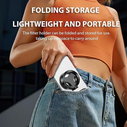 52mm CPL Mobile Phone Camera Filter - Magnetic, Foldable, Extendable, Universal for Smartphones (iPhone, Samsung, Android) - Portable Photography AccessoryCompatible with all mobile phones, features a magnetic ring.