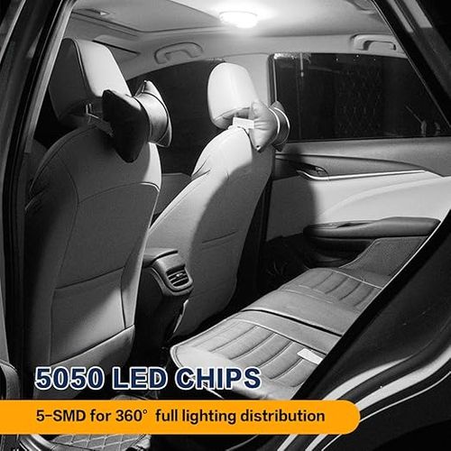 10PCS 194 LED Light Bulbs, T10 Bulb 6500K Wedge 5050 5-SMD Chips, Super Bright Width Marker Light Bulbs Replacement for Car Dome Map Reading Courtesy Side Marker Tail Parking Lights