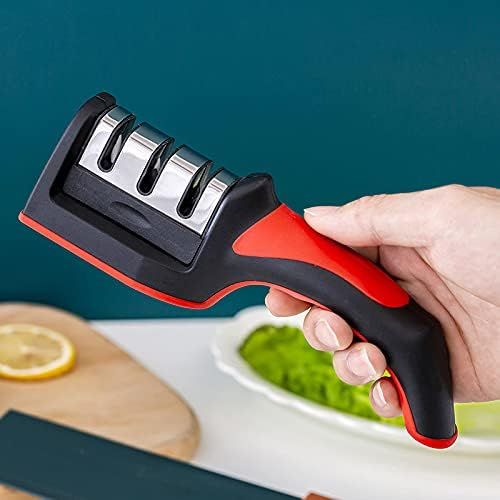 Knife Sharpener 3-Stage - Household Handheld Quick Knife Sharpener, Multi-Functional Three-Stage Knife Sharpening Tool
