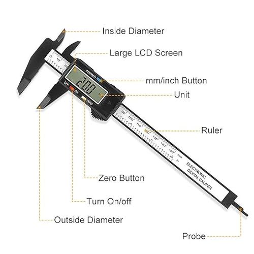 Ditron Electronic Digital Vernier Caliper 150mm Carbon Fiber Composites Measuring Tool
