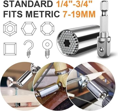 7-19mm Socket Sleeve Torque Wrench Head Set Power Drill Ratchet Bushing Spanner Key Magic Multi Hand Tools
