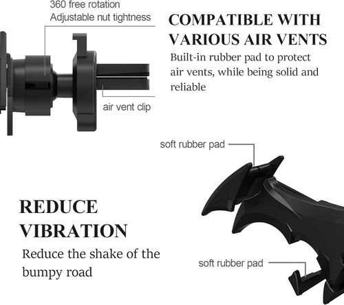 Bat Phone Holder for Car Vent, Cool Accessories, Gifts for Men, Universal Cell Phone Mount, Decorations Collectibles, Gravity Automatic Locking Hands-Free