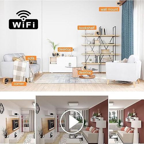 2026 New Upgrade Magnetic Mini Watcheye Security Cam, 1080P Wireless Surveillance Cameras with Motion Detection, HD Night Vision & Smartphone App for Home, Indoor, Outdoor (Black)