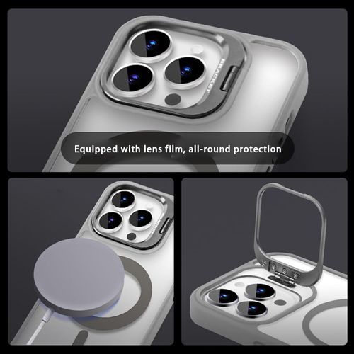 for iPhone 13 Pro Max Case with Stand Camera Protection,Lens Bracket,Compatible with MagSafe Phone Case Magnetic,Military-Grade Protective Case,Clear,Resists Yellowing and Scratches,Black