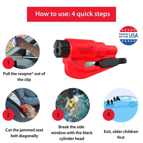 Car Emergency Escape Tool 5 Pack Window Breaker Seatbelt Cutter (Red)