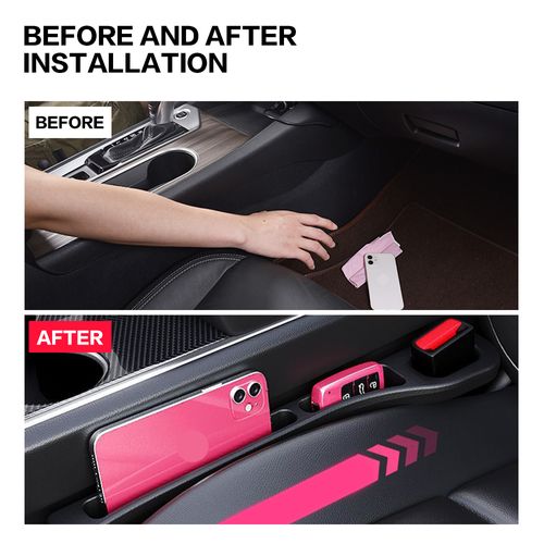 2Pcs Car Seat Gap Filler Seat Crevice Storage Box Bag Between Seats Console Organizer Decoration Interior Auto Accessorie