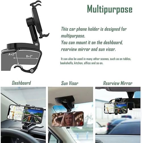 Universal Car Phone Holder Mount,360°Rotation Dashboard Phone Holder for Your Car Accessories,car Phone Mount for 4 to 7Smartphones