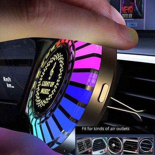 Car Air Freshener with LED Aroma Vent Clip Car Music Rhythm Atmosphere Light Auto Interior Perfume Diffuser Fragrance Accessorie