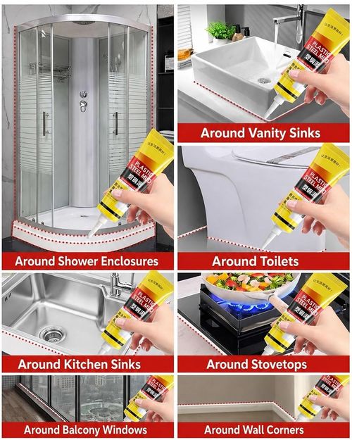 Flexible Kitchen & Bath Waterproof Caulk Sealant, 5X Strong Adhesion Anti-Crack Fast Water Resist Squeeze Tube Sealer