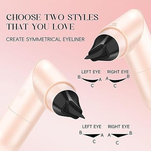 Buy one get one free 2 pieces in total Eye Liner Stamp, Delineadores De Doble Punta, Delineador De Ojos Waterproof, Sin Manchas, Secado Rápido, Y Precisos, Larga Duración, En Negro Y Marrón, 1,05ml