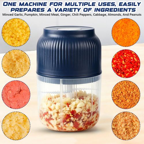 Electric Garlic Chopper 350ml, Cordless & Powerful 3 Stainless Steel Blades