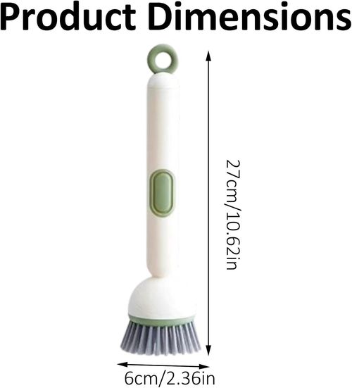 6-in-1 Rotatable Dish Brush with Detergent Dispenser,360° Rotating Scrubber for Pots Pans Dishes & Utensils,Adjustable Angles Non-Slip Grip Handle Comes with Wall Mount,with Wall Mount (Green)
