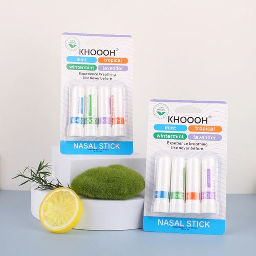 KHOOOH Nasal Stick Set with Keychain Rings - 4 Natural Scents for Easy Breathing On - The - Go