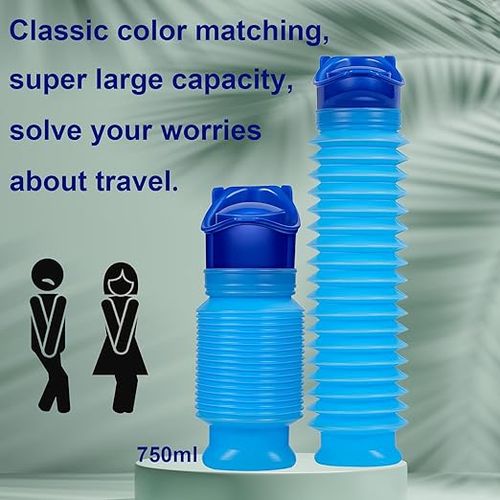 750ML Emergency Urinal, Pedestal Urinal, Pocket Toilet for Men Women, Pee Bottles with Sealed Lid Collapsible Portable Urinals for Camping Travel Car Traffic