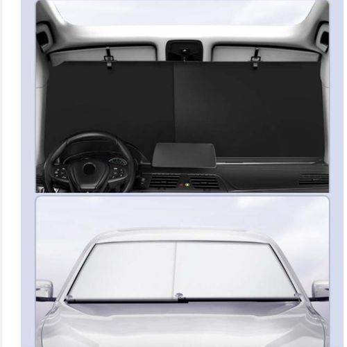 2Pcs Car Windshield Sun Shade Retractable Adjustable Truck Vans Front Window Sunshades Blocks Rays and Heat Sunshade for Vans