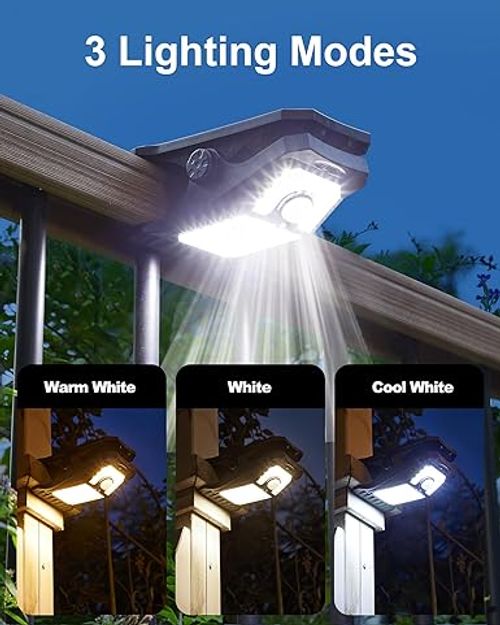 Solar Lights Outdoor, Clip Motion Sensor Solar Lights, Motion Sensor Security Light for Fence, Waterproof Outdoor Lighting for Indoor Outdoor Pathway, Deck, Lawn, Patio, Walkway