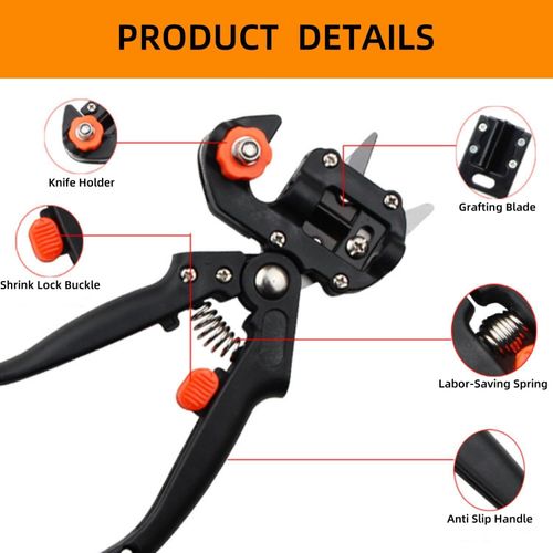 Garden Shears Professional Gardening Tools Garden Tools Grafting Pruner 2 in 1 Pruning Shear Grafting Scissor Tree Plant Graft Tool Cutting Vaccination Secateurs,Hand Ed