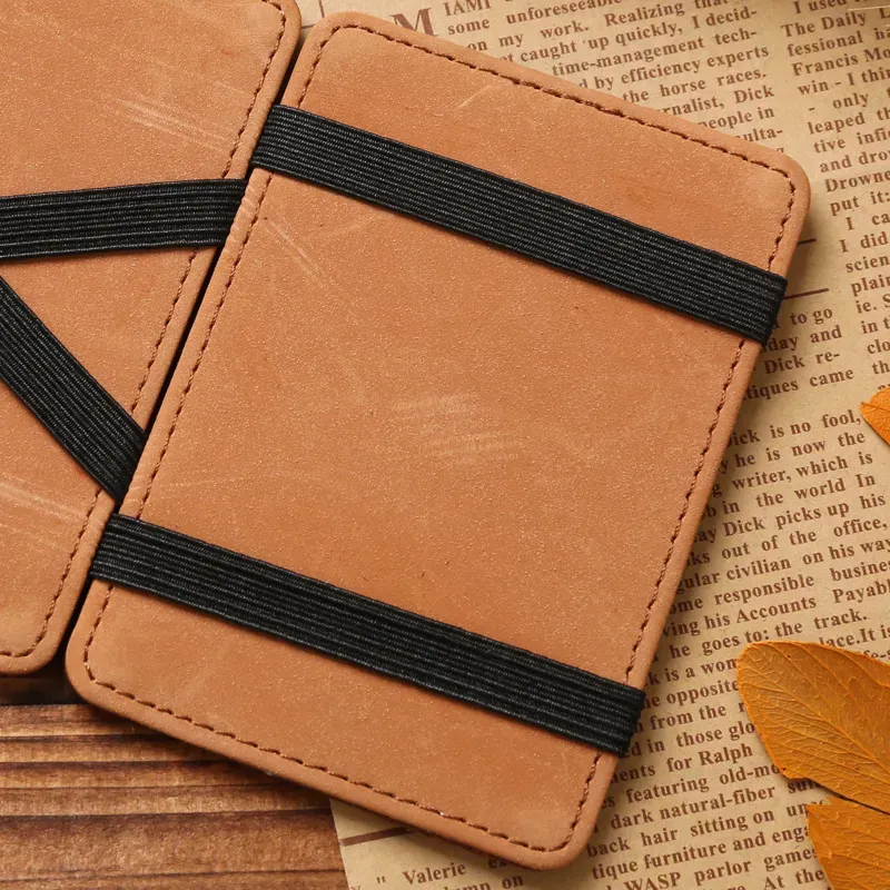 PU Leather RFID Money Clip Slim Mens Wallet ID Credit Card Holder Case E3C8